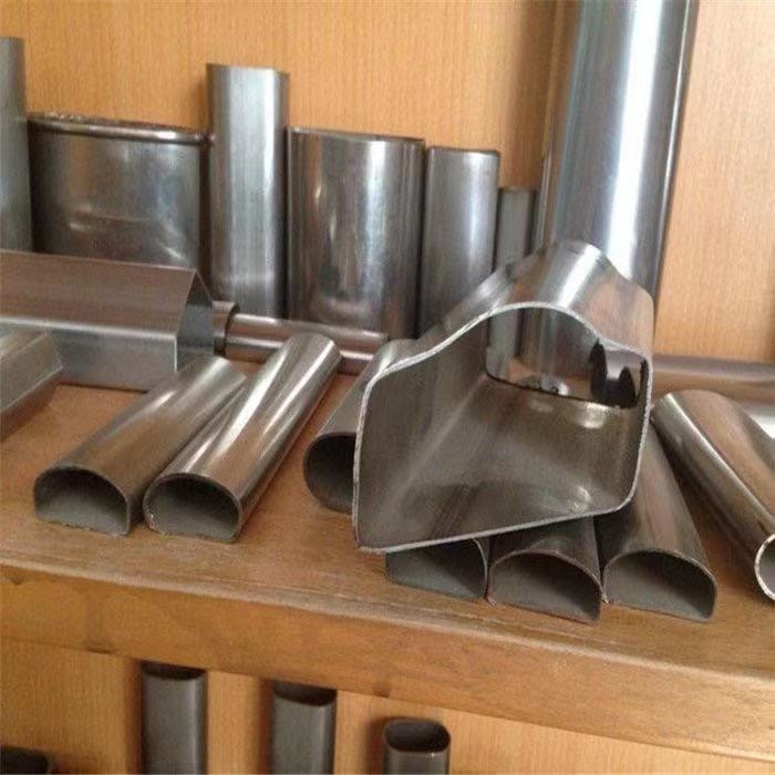 304不銹鋼雙槽異型管 不銹鋼管雙槽圓管 夾玻璃雙槽圓管矩型管